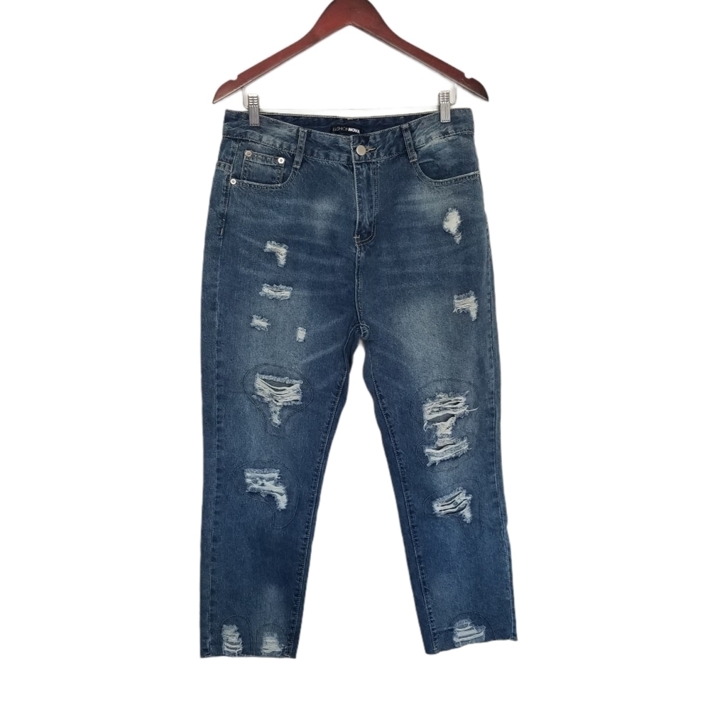 Fashion Nova High Rise Distressed Size 11 Jeans.
